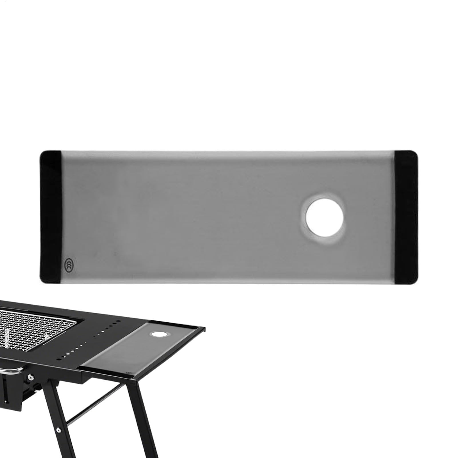Table de camping modulaire légère grise avec équipement d'extension pour cuisine extérieure