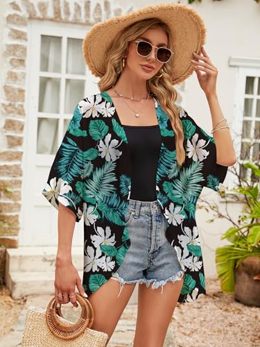 Image of Chunoy Women Short Sleeve Chiffon Kimono Beach Swimsuit Cover Up
