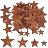 GORGECRAFT 48Pcs 4 Sizes 1 24 inch Christmas Rustic Metal Barn Star Vintage Primitive Rusty Stars with Holes Antique Country Retro Iron Star Ornaments for Independence Day Home Farmhouse Decor Party