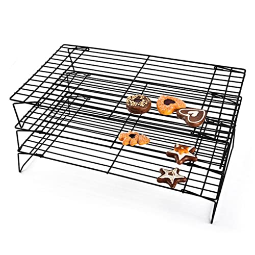 OUNONA Nonstick Baking Cooling Rack Stackable Stainless Steel Roasting Rack for Efficient Food Cooling Dishwasher Safe Sturdy Design for Maximum Air Circulation