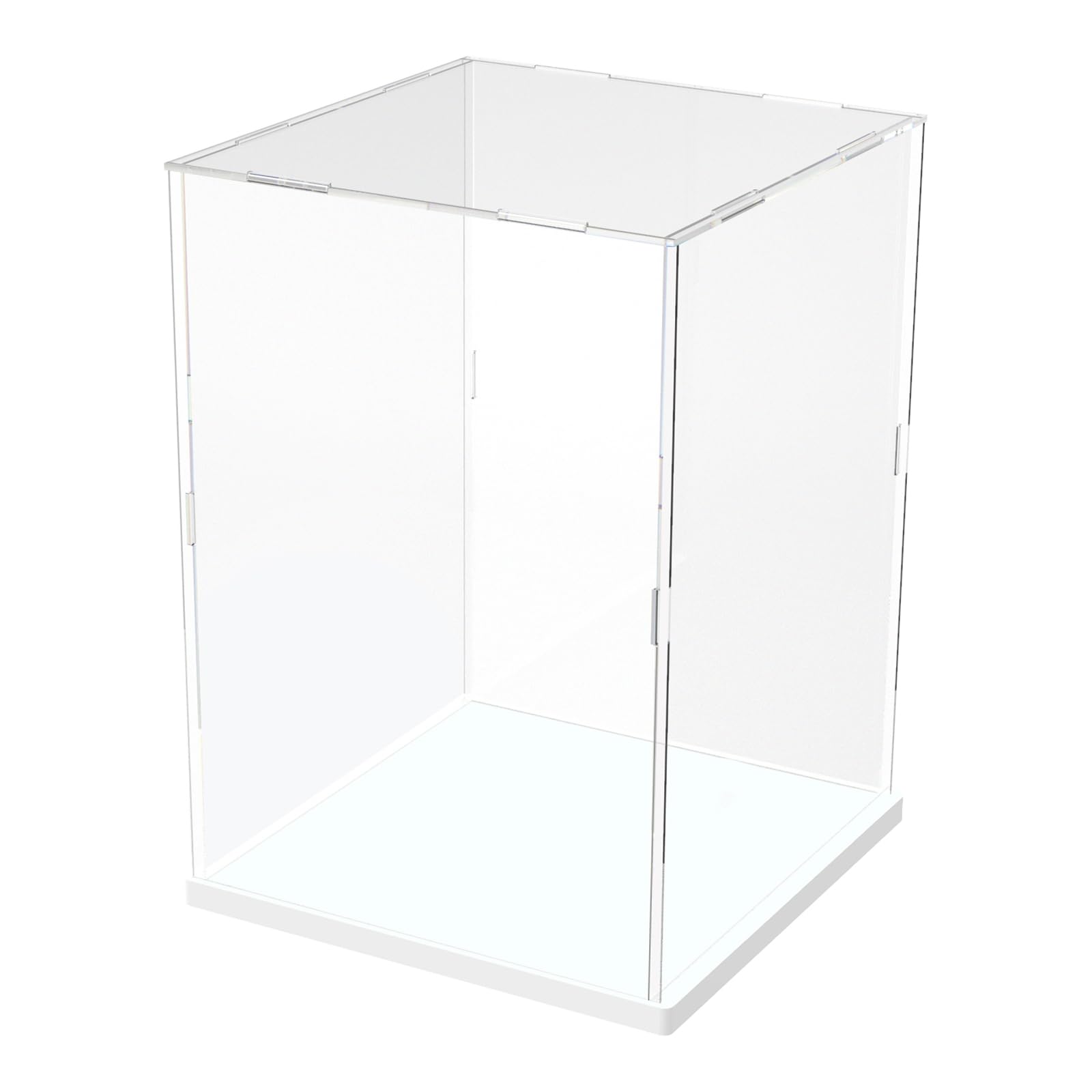 Choowin Acrylic Display Case for Lego Cat 21349 for Lego R2D2 75308 Transformers Soundwave 10358 Thickened Clear Acrylic Display Cases for Collectibles Assemble Dustproof Display Box(White Base)