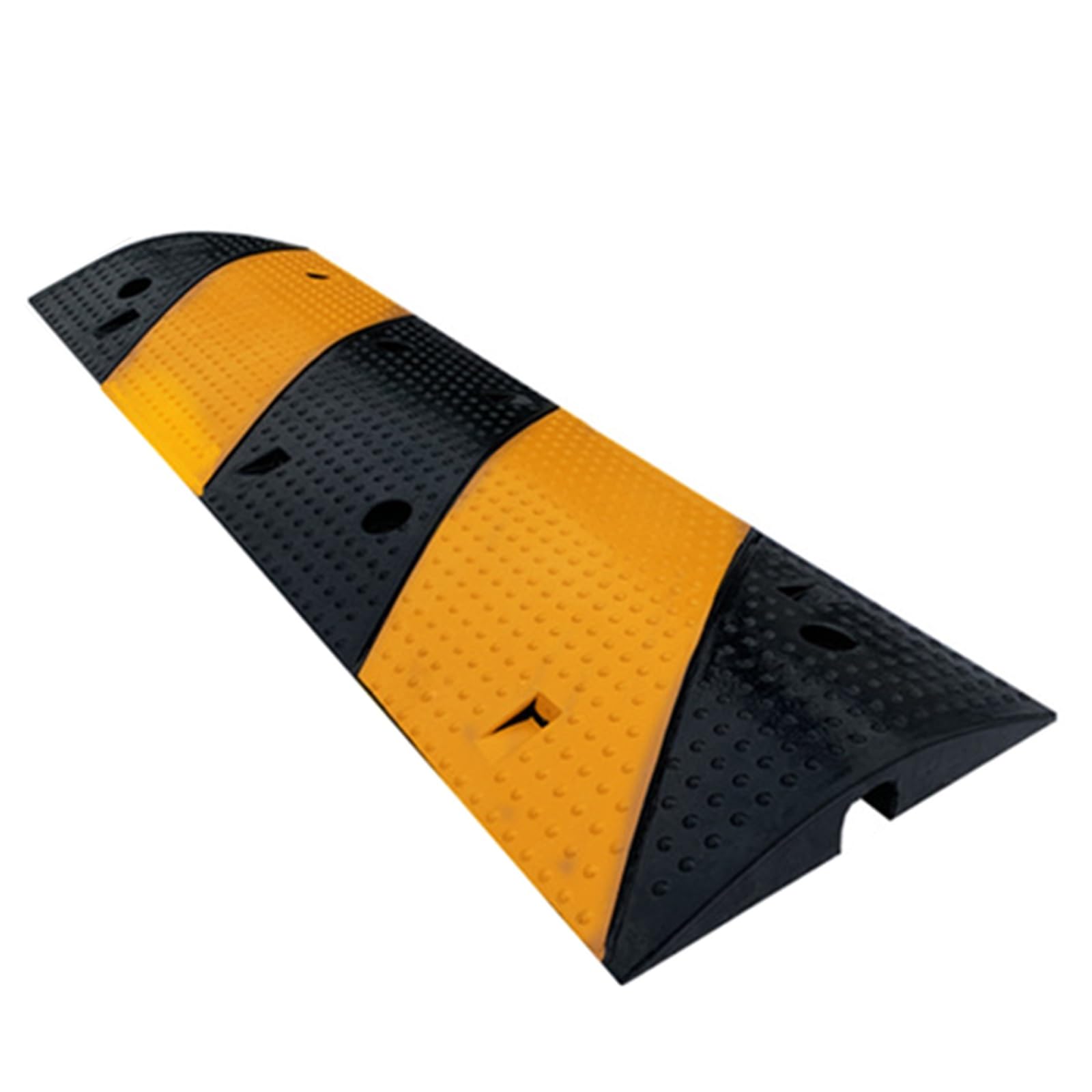 Pasacables de Suelo para Proteger Las Cables Protector - 1 Canal de 100 Cm de Largo en Color Negro y Amarillo - Capacidad de Carga de 10 T por Eje - para Uso en Exteriores e Interiores