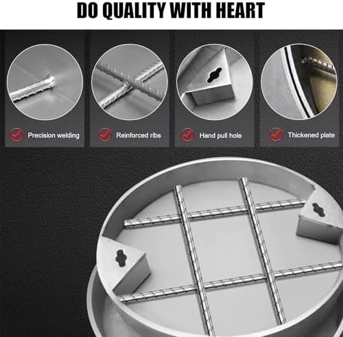 Heavy Duty Stainless Steel Manhole Cover & Frame - Durable, Rust Resistant, Secure Outdoor Access Solution for Garden, Pavement & Landscaping