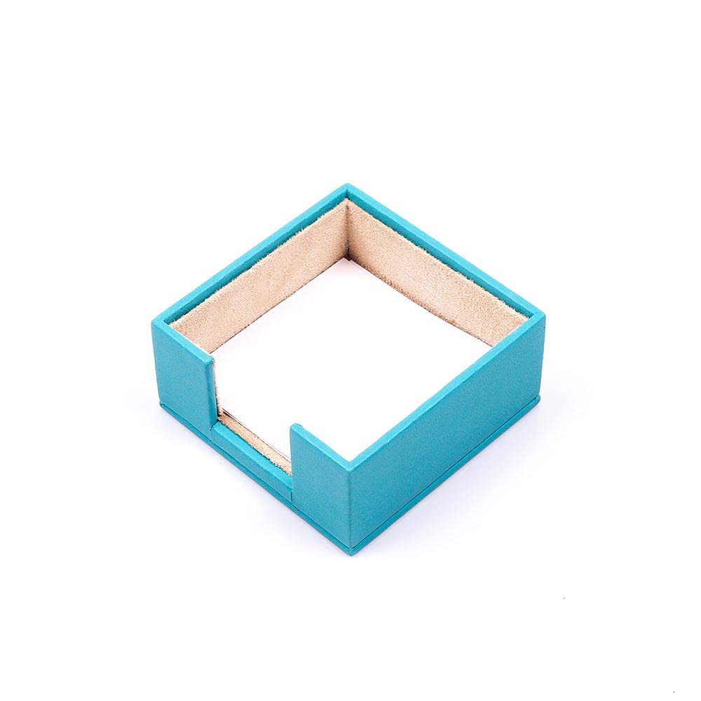 Schreibtisch-Set aus Leder – Schreibtischunterlage – Notizpapierhalter – Stifthalter – Lederuntersetzer – 4 Zubehörteile – Schreibtisch-Organizer – 4 Stück (Turquoise)