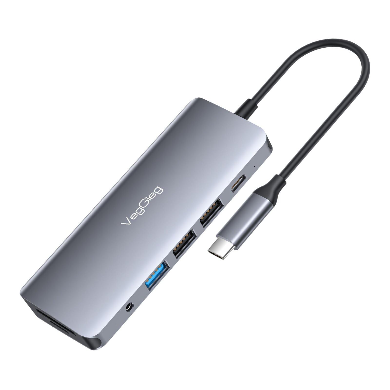 Type-C to HDMI VGA Ethernet AUX 1*USB 3.0 2*USB PD100W TF SD Kart Okuyucu Çoklayıcı Dönüştürücü