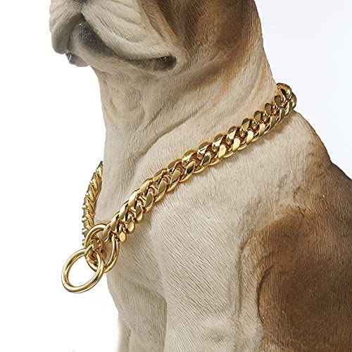 D&C Paws Pet Dog Collar Chain, Brass Golden Chrome Plated Dog Collar for Large & Medium Size Dogs Length of Choke Chain 24 Inch (B0BNFGLNNV) Amazon Price History, Amazon Price Tracker