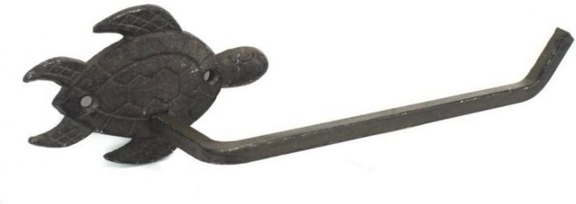 Hampton Nautical K-9207-cast-iron Cast Iron Sea Turtle Toilet Paper Holder 10" - Beach Bathroom Decoration - Beach Home Decorating
