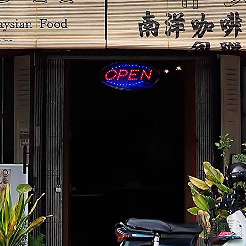 Open Neon Sign LED Electronic Display for Business Bar Barber Salon Ultra Bright Blue and Red Light