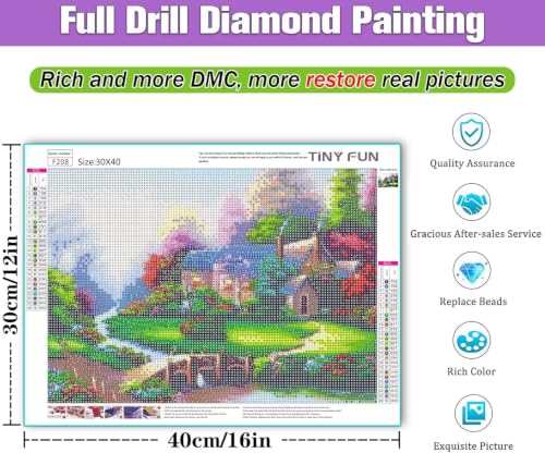 Image of TINY FUN 12 Pack Diamond Art Kits for Adults & Beginners 5D Diamond Painting with Round Full Drill for Home Wall Decor Gift