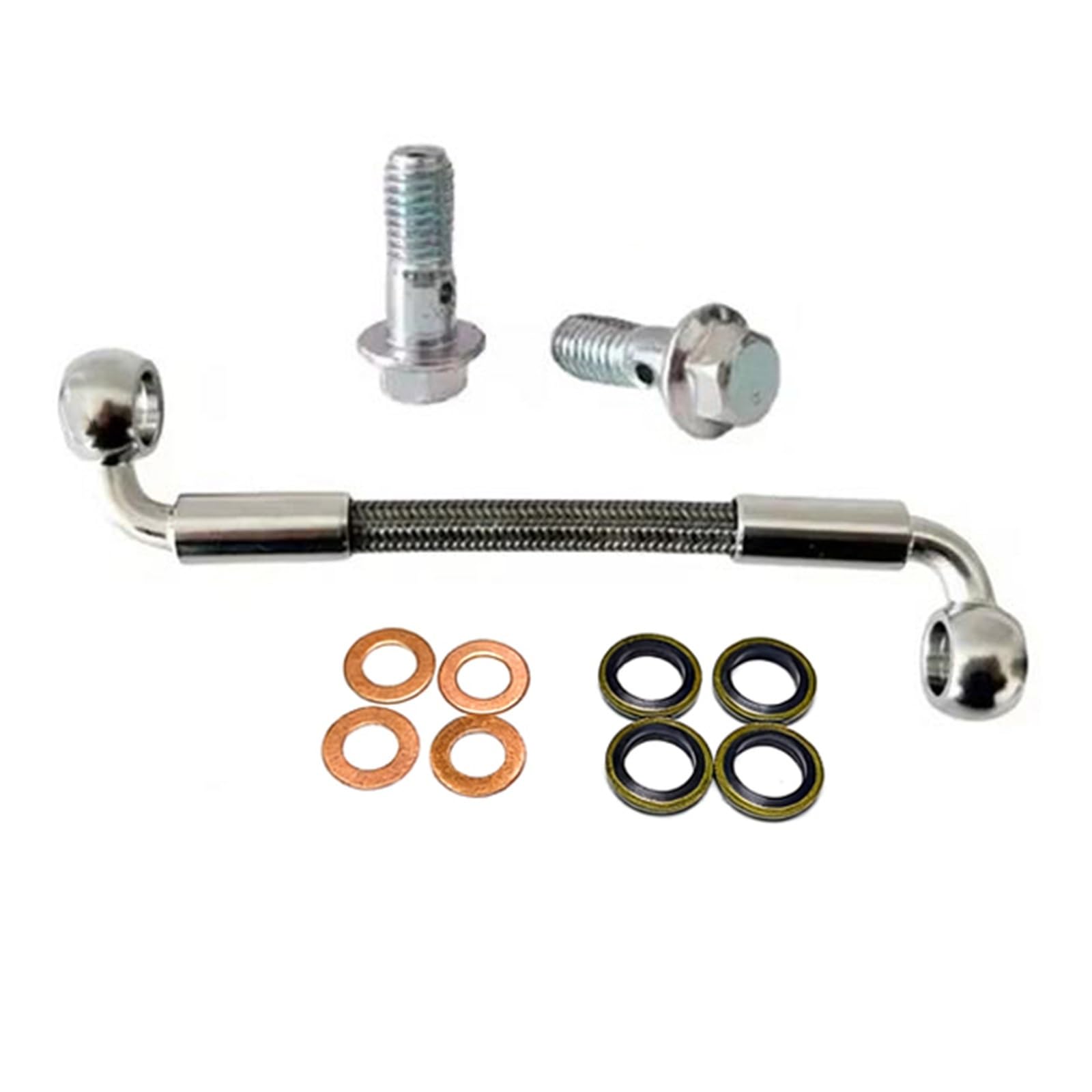 Motorbike Brake Line 90°-90° Motorcycle 10cm-500cm Brake Hose Fittings Hydraulic Clutch Oil Pipe M8 Accessories(130cm)