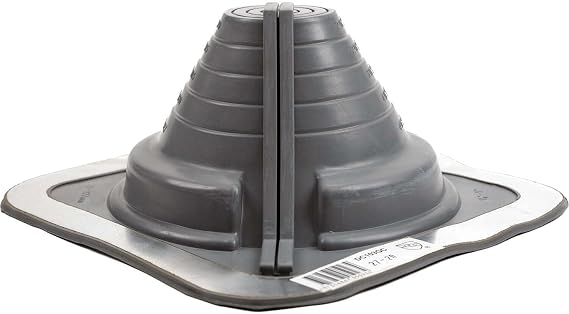 #3 (1/4 to 5) DEKTITE Square Base Combo Pipe Flashing Boot: Gray EPDM Square Base Flexible Pipe Flashing Dektite (DC103GC)