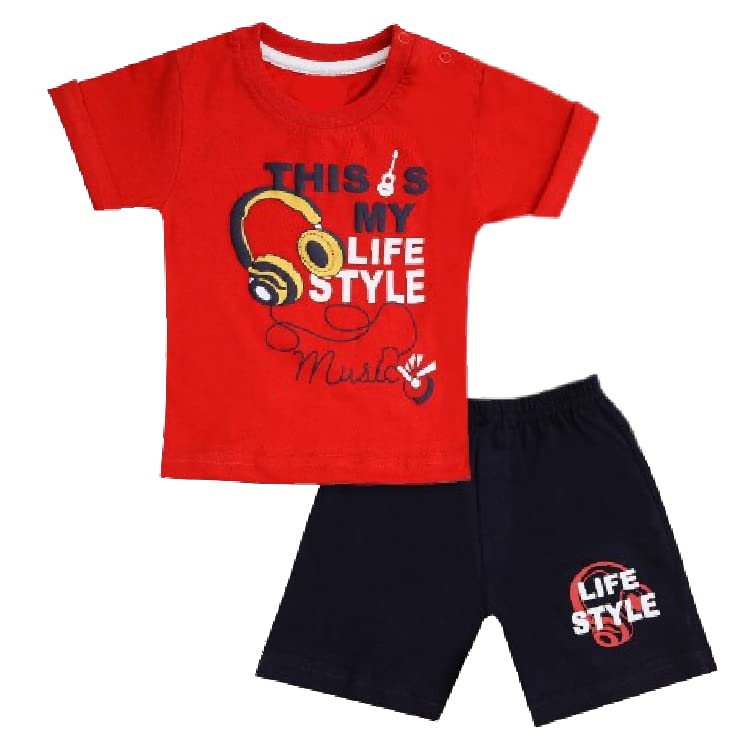 REDLUV BABY BOY'S & BABY GIRL'S CLOTHING SET AND PRINTED T-SHIRT & SHORTS FOR BABY/BOSOM BUDDY KIDS BABA SUIT/CLOTHING SET/T SHIRT AND SHORT SET