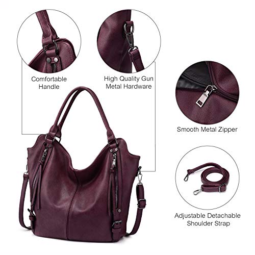 Image of Tote Bag for Women PU Leather Shoulder Bags Fashion Hobo Bags Large Purse and Handbags with Adjustable Shoulder Strap