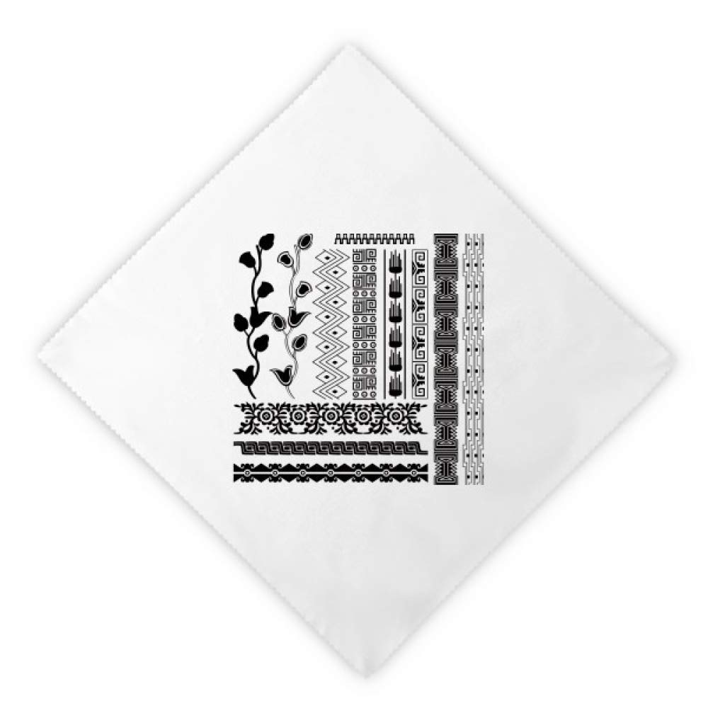 Servilletas de tela blancas para almuerzo con diseño abstracto de flores