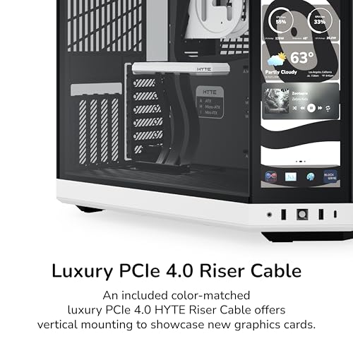 Image of HYTE Y70 Touch Infinite Modern Aesthetic Gaming PC Case - Integrated 2.5K LCD Touchscreen Screen Display - Dual Chamber ATX Desktop Chassis - 10 Fan Capacity - Luxury PCIe 4.0 Riser Cable- Black /White