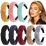 DRESHOW 8 Pack Knotted Headbands For Women Girls Soft Knitted Headbands Hair Bands Accessories