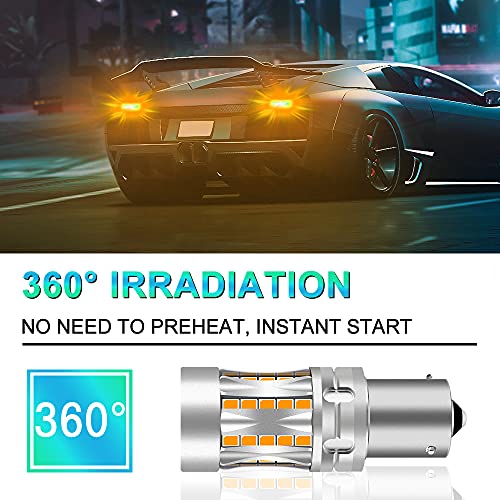 Kaidengzhe Py21W Led Bulb, 1156 1156Py Bau15S Ry10W Car Led Turn Signal Light Bulb 46-3020Smd Canbus Error Free 12-24V 21W Replacement For Car Front And Rearturn Signal Light Amber Yellow(Pack Of 2) #TOP4