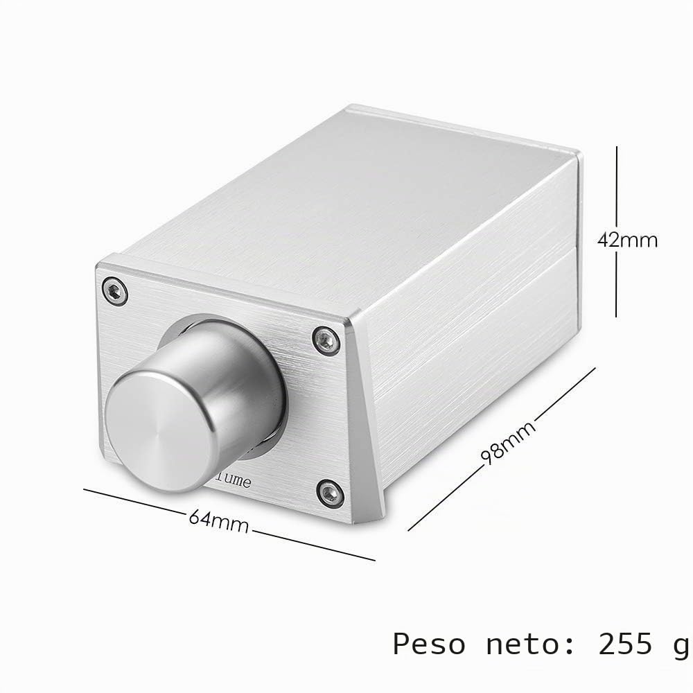 Nobsound High Precision Preamp Volume Controller VOL Control Hi-Fi Preamplifier ALPS (RCA & HiFi), color plateado