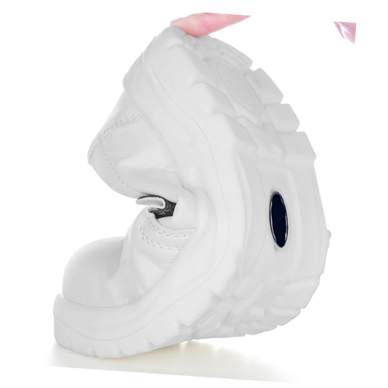 Zapatos de Seguridad Transpirables y Livianos Blancos Puntera Anti-Choque para Trabajo en Taller, Calzado Cómodo de PU y Microfibra para Uso Laboral