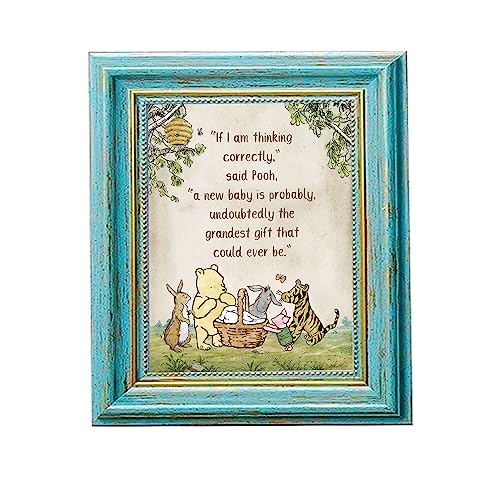 Image of 8 x 10 Inch Winnie Baby Shower Centerpiece Classic Pooh Quotes Table Sign Decor Cute Adding For Mommy-To-Be Party Kids 1 St Birthday Favors