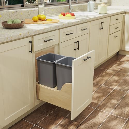 Caneca de Basura Rectangular 35QT para Cocina Gris miniatura 5