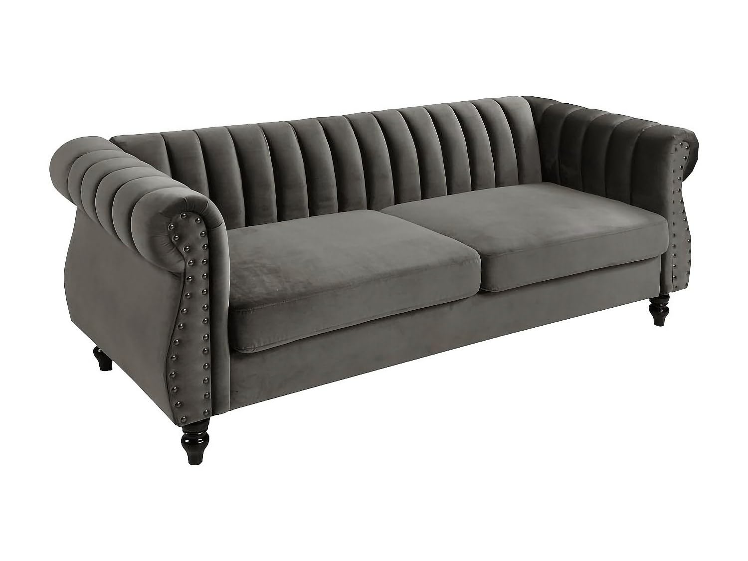 Chesterfield Trumbo - Sof√° de 3 plazas de terciopelo con efecto espejo