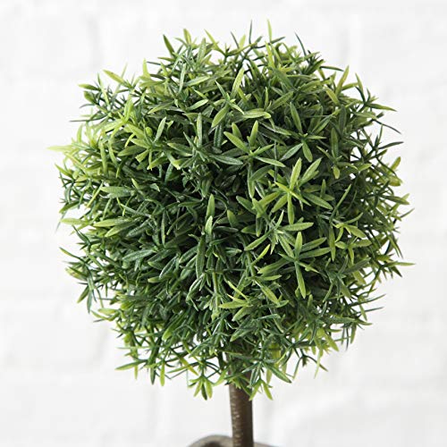 Whw Whole House Worlds Realistic Faux Potted Grassy Ball Topiary Tree, Gray Stone Finished Planter, 10.25 Inches Tall #TOP7