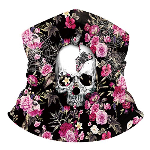Lulupi Multifunktionstuch Halstuch Schal Kopftuch,Lustig Totenkopf Galaxy Druck Schlauchschal Gesichtsmaske Sport Outdoor Mund-Tuch Schlauchtuch Atmungsaktiv Staubschutz Motorradmaske Face Shield Cover
