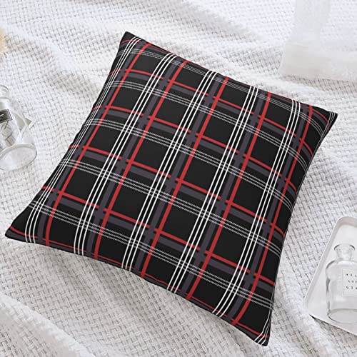 Opaseiro Throw Pillow Case Gti Plaid Tartan Cushion Home Pillowcase Soft Square Cover For Decor Bedroom Living Room Couch 18 X 18 Inch #TOP3