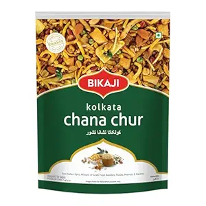 Bikaji Kolkata Chanachur 14.11 Oz (400g) Pack| Ready to Eat Traditional Bengali Flavor Namkeen for Tea Time | Spicy Jhaal Chana Chur Mixture with Crunchy Sev, Peanuts & Spices mix for Party Snack