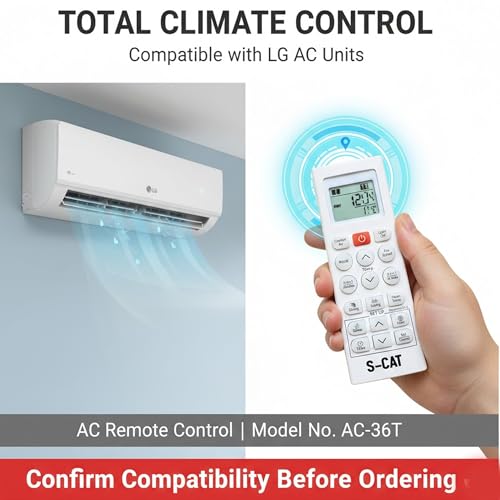Image of S-CAT Compatible with LG AC Remote Control Model 36T (No Backlight) Suitable for 1 1.5 2 Ton Spilt /Window AC (Match Old Remote Exactly, Contact Customer Care for Order)