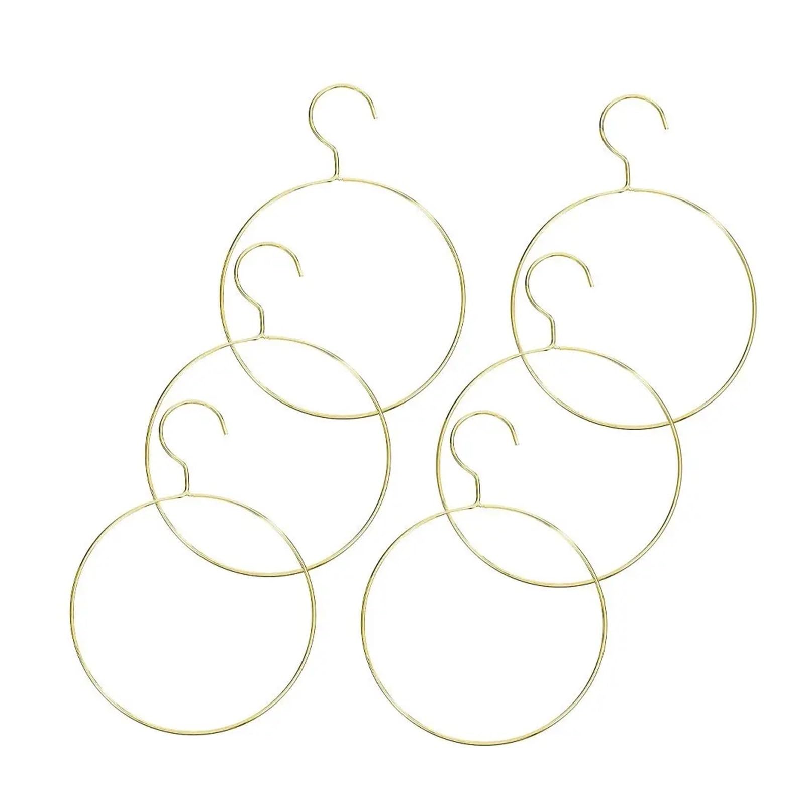 6pcs Round Metal Loop Scarf & Tie Hangers - Iron Organizer for Closet Storage & Wardrobe Accessories