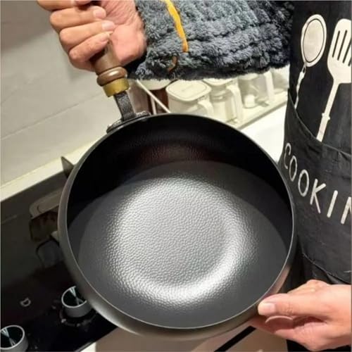 Sartén de hierro sin recubrimiento con mango de madera 24 cm miniatura 5
