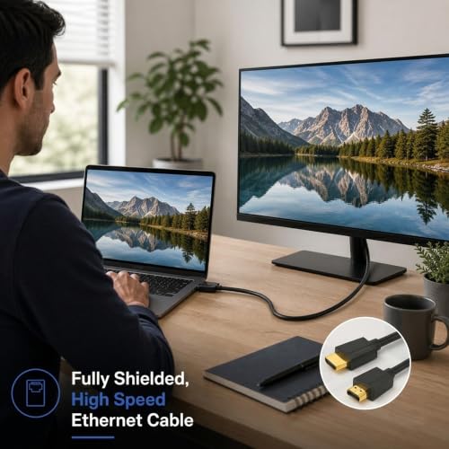 Image of Hama High Speed HDMI Cable with Ethernet, 4K Ultra HD (3840 x 2160 @ 60Hz), 18 Gbps Bandwidth, HDR, ARC, Gold-Plated Connectors, Compatible with TV, Laptop, PC, Monitor 5m - 10 Year Warranty