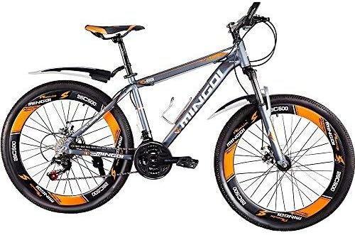 Mountain Bike Speedometer, 27 Speed Bicycle Alloy Wheels Full Suspension (Orange)