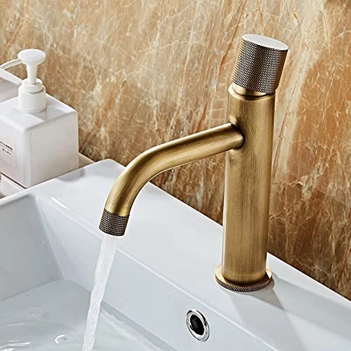 Robinet de lavabo en bronze antique et laiton massif rétro