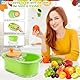 Obst Waschmaschine, Fruchtreiniger Spinner, Vegetable and Fruit Cleaner, Obst Gemüse Reiniger mit Sieb und Schüssel, für Obst und Gemüse (mit 1 Sparschäler) (Avocadogrün)