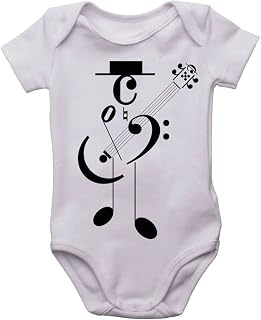 Body infantil música notas bodi bebê bori neném Cor:Branco;Tamanho:RN