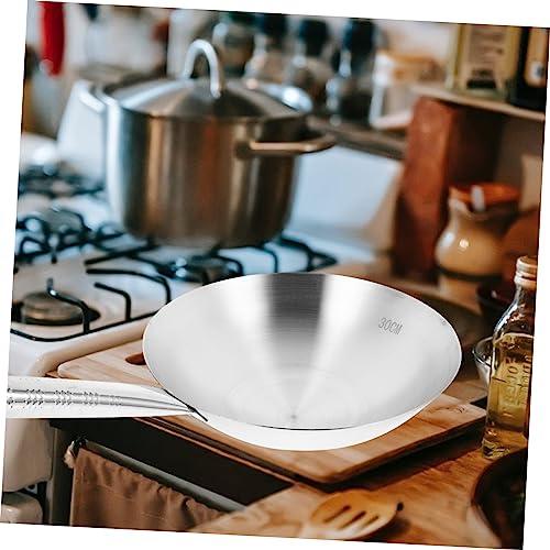 Wok de acero inoxidable con mango resistente al calor miniatura 5