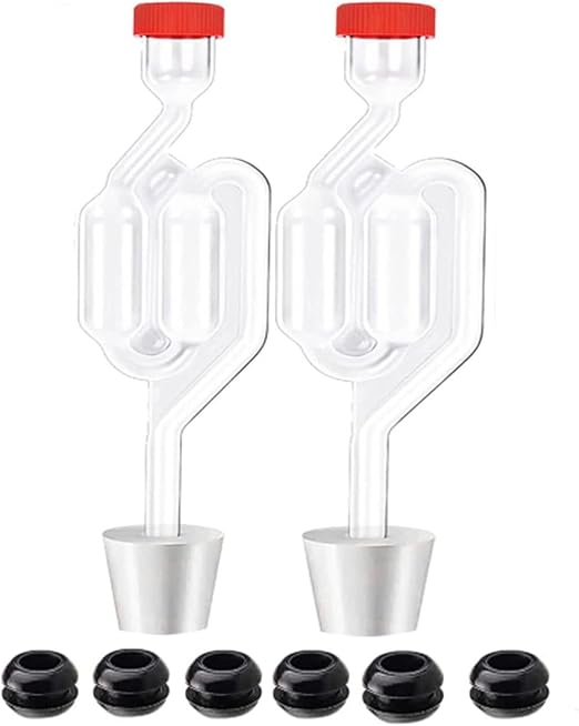Zazolyne Airlock 2 Pack Transparent Brewing Airlocks Fermenting Twin Bubble Airlock