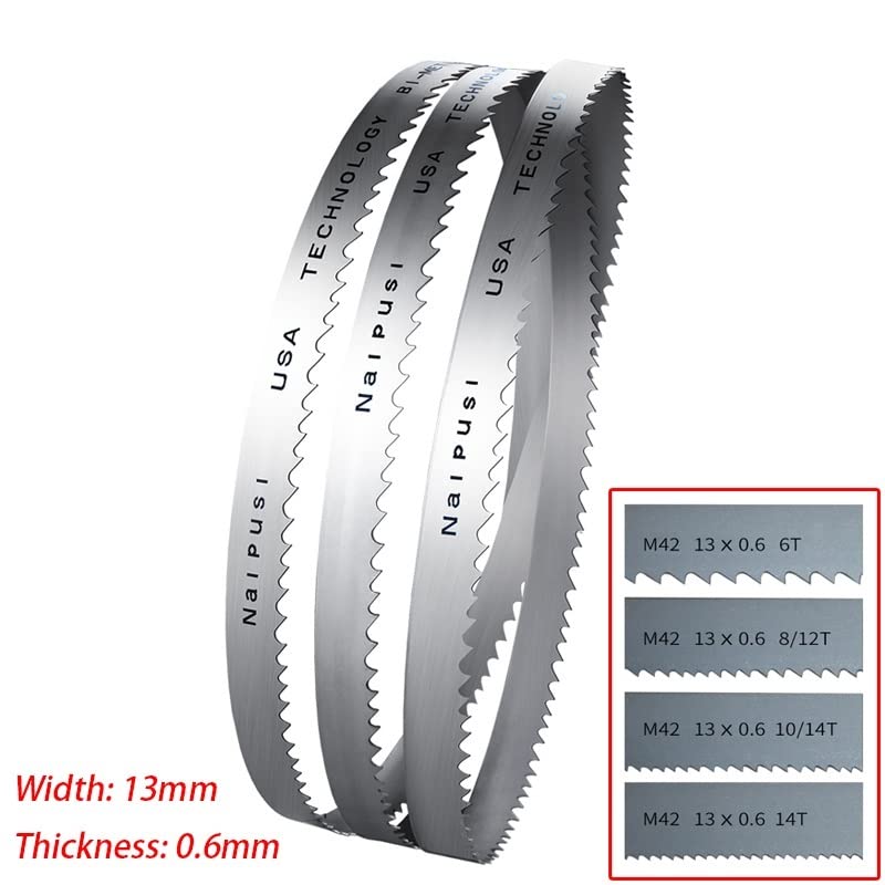 Brzeszczot piły, 2 sztuki 10-calowych brzeszczotów taśmowych 1826 mm. 10-calowe; bimetaliczne brzeszczoty do drewna M42 cięcia krzywej z 6 8 14 zębami na cal(13mm Bi-Metal,10 Tooth)
