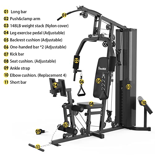 Home Gym Scm-1148L 148Lb Multifunctional Full Body Home Gym Equipment For Home Workout Equipment Exercise Equipment Fitness Equipment Sincmill #TOP1