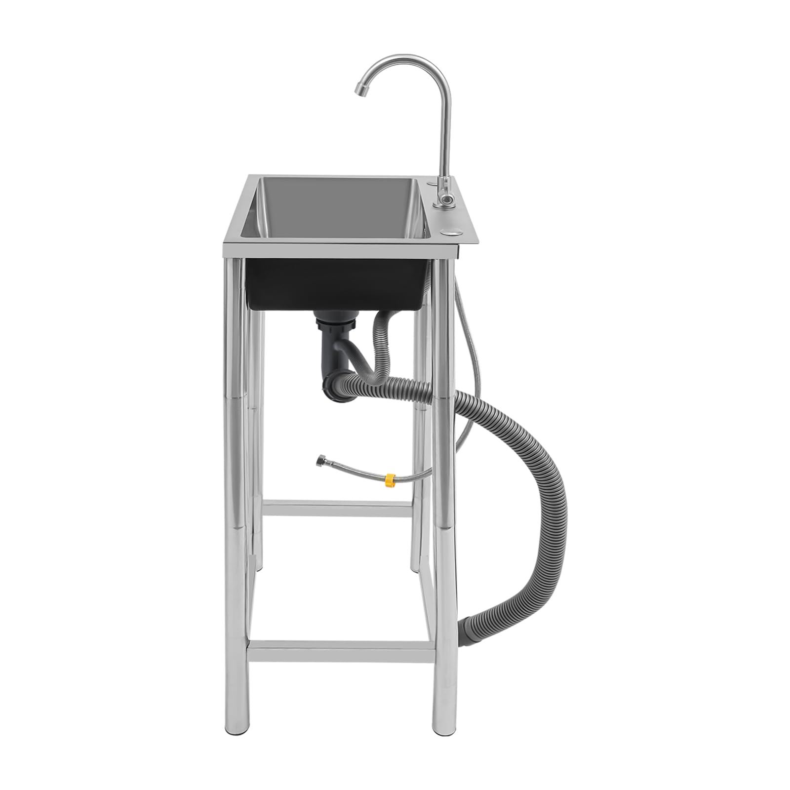 Lavabo indipendente in acciaio inox 45 x 41 x 75 cm freestanding lavello esterno con rubinetto per esterni, interni, cucina, ristorante