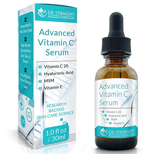 Dr. Straight's Advanced Vitamin C Serum + Hyaluronic Acid + MSM + Vitamin E - Pharmacist Formulated