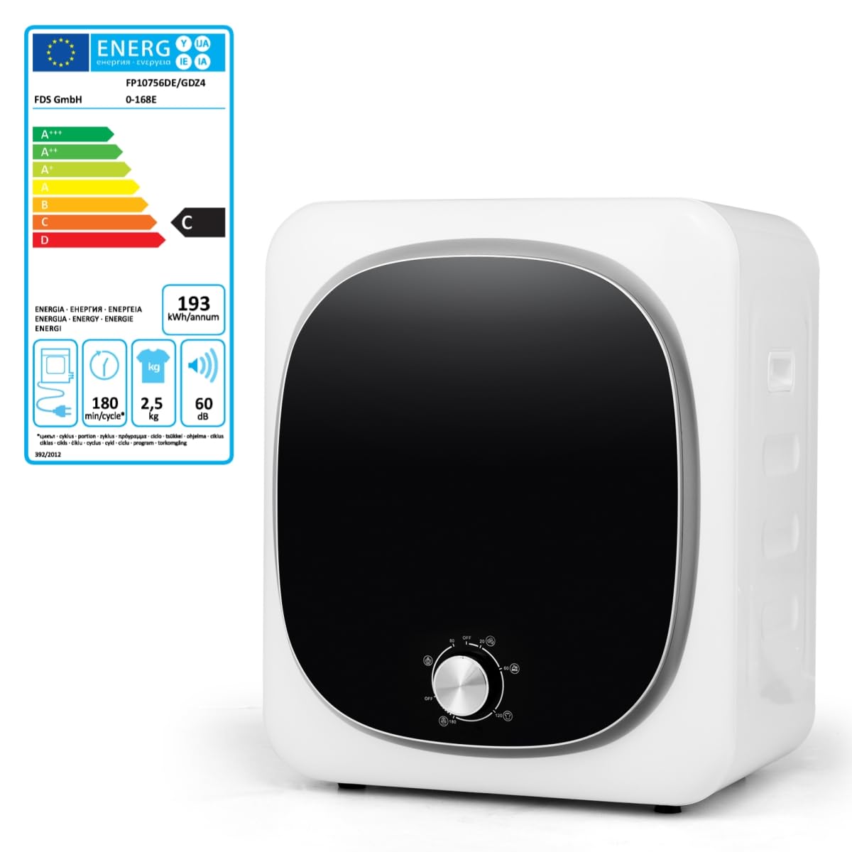 GYMAX Asciugatrice Compatta per Bucato, Asciugatrice Elettrica da 800 W con Schermo Tattile LED, Asciugatrice in Acciaio Inox da 5 kg, Macchina Asciugatrice Elettrica per Casa(Meccanico)