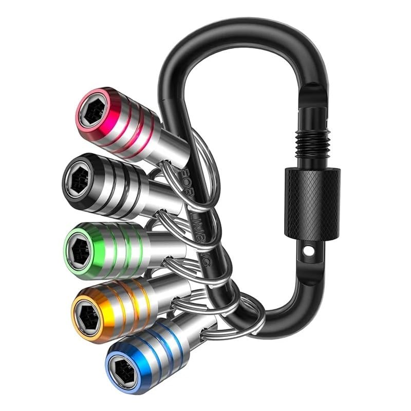 Bit Holder Keychain - 5Pcs 1/4" Hex Shank Impact Drill Bit Quick Change Adapter for Screwdrivers