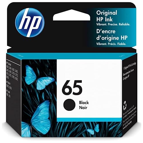 HP 65 Black Original Ink Cartridge | Works with HP DeskJet All-in-One 3721 and 3720 among others | N9K02AA