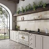 8x8 Warm Ivory Porcelain Zellige Square Wall and Floor Tile (12.49 sq ft/case) - 29 Pack