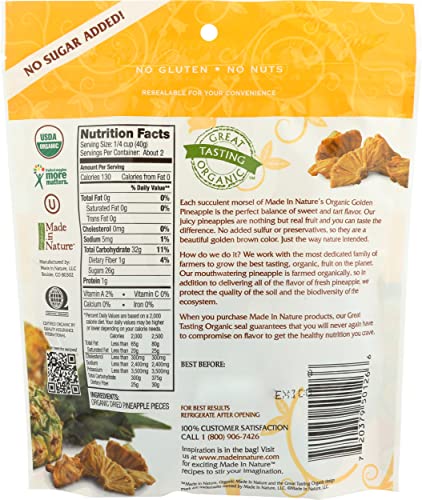 Made In Nature Organic Pineapple, Dried And Unsulfured, 3 Ounce Bags #TOP1