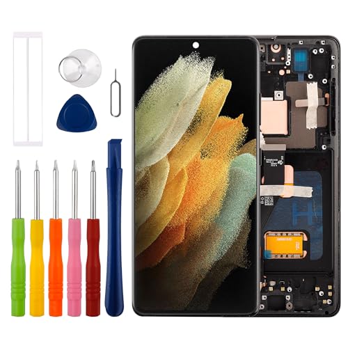 Écran tactile Galaxy S21 Ultra 5G Duotipa compatible empreinte digitale avec cadre